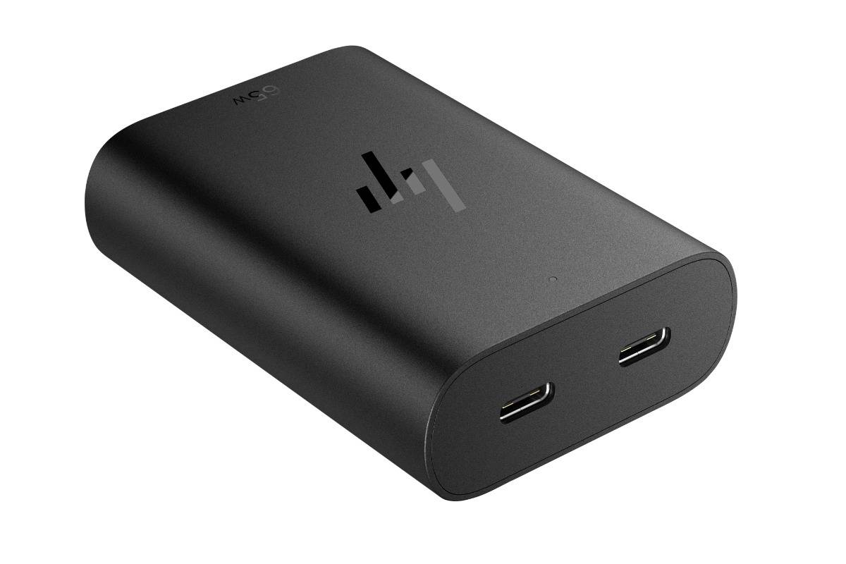 手机充电:HP推出65W双USB-C氮化镓充电器，手机与笔记本共用一个充电器